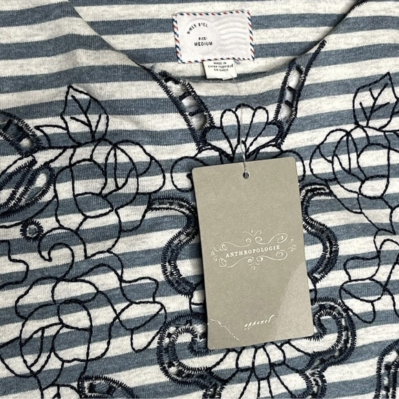 Anthropologie Postmark Shirt Womens Size Medium First Mate Top Embroidered - Picture 5 of 11